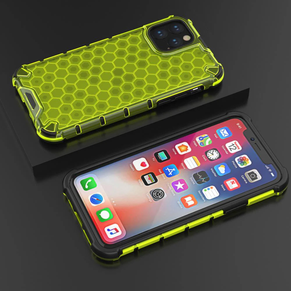 LuxuryKase Transparent Honeycomb Clear Shockproof Hybrid TPU Armor Case Cover For Iphone - Image 4