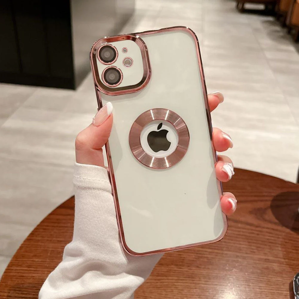 LuxuryKase Transparent Plating Hole Logo Case With Camera Protection For Iphone - Image 17