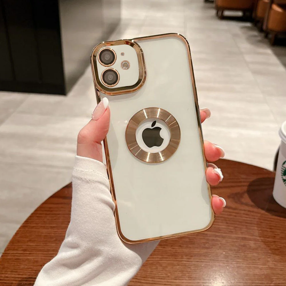 LuxuryKase Transparent Plating Hole Logo Case With Camera Protection For Iphone - Image 20