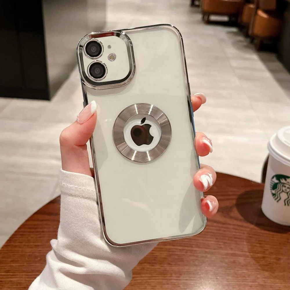 LuxuryKase Transparent Plating Hole Logo Case With Camera Protection For Iphone - Image 29
