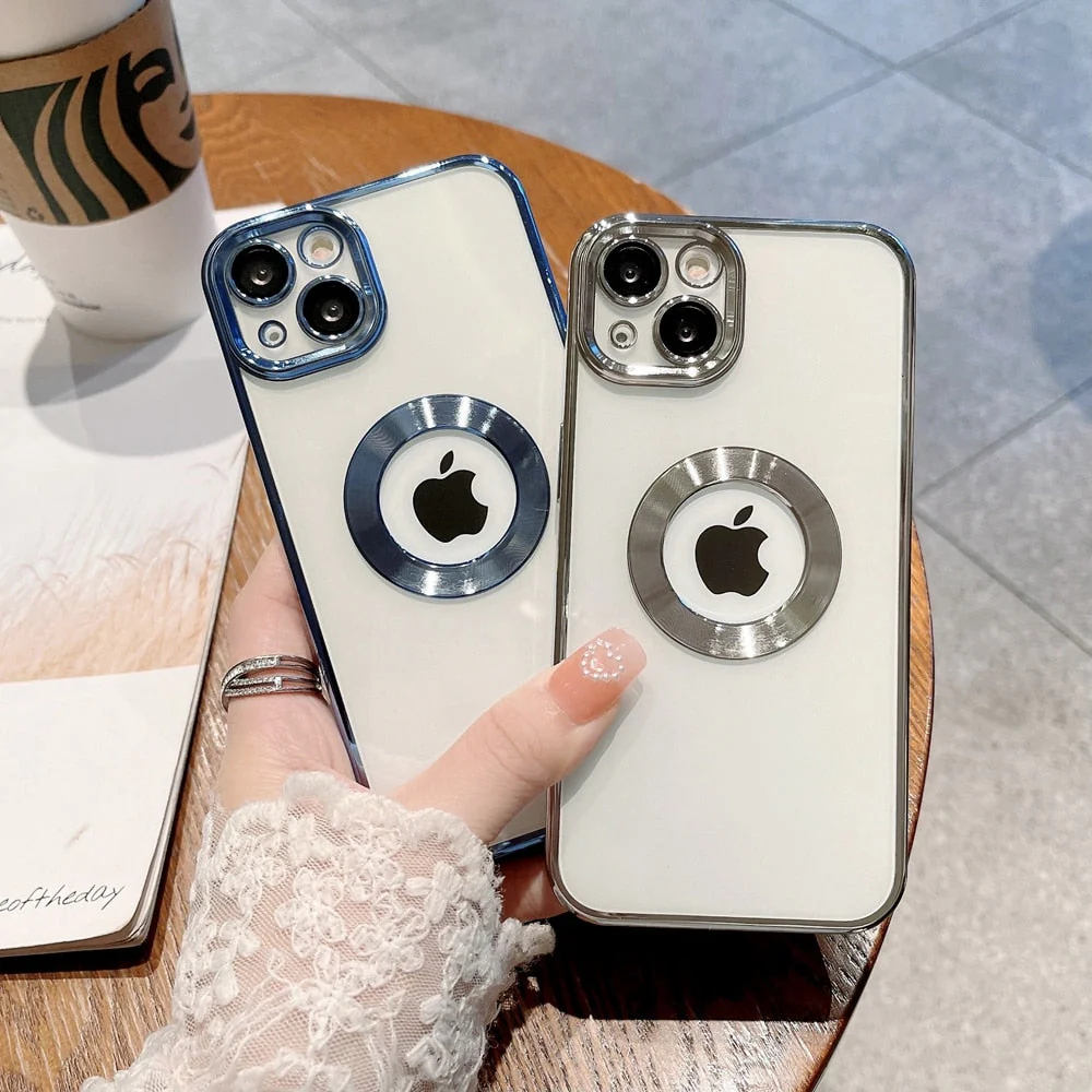 LuxuryKase Transparent Plating Hole Logo Case With Camera Protection For Iphone - Image 3