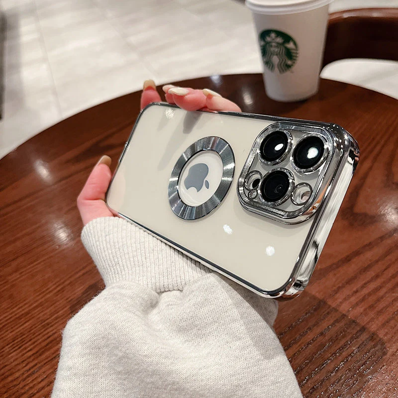 LuxuryKase Transparent Plating Hole Logo Case With Camera Protection For Iphone - Image 30