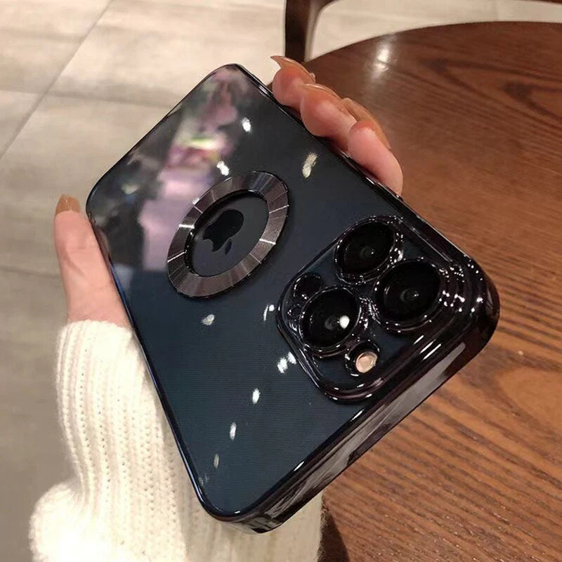 LuxuryKase Transparent Plating Hole Logo Case With Camera Protection For Iphone - Image 4