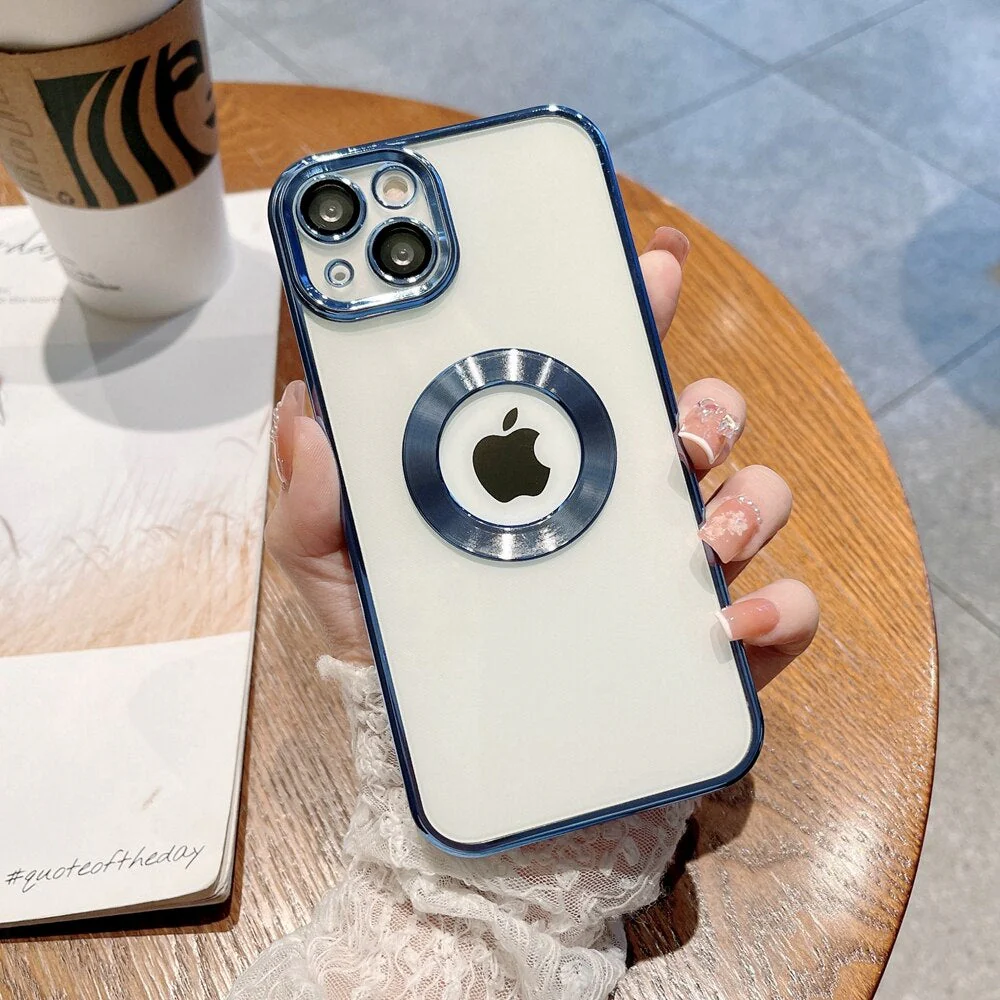 LuxuryKase Transparent Plating Hole Logo Case With Camera Protection For Iphone - Image 5