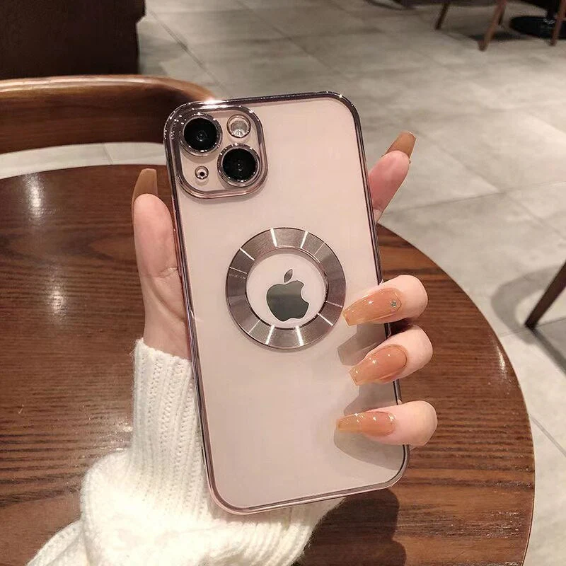 LuxuryKase Transparent Plating Hole Logo Case With Camera Protection For Iphone - Image 6