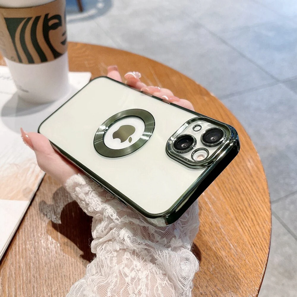 LuxuryKase Transparent Plating Hole Logo Case With Camera Protection For Iphone - Image 8