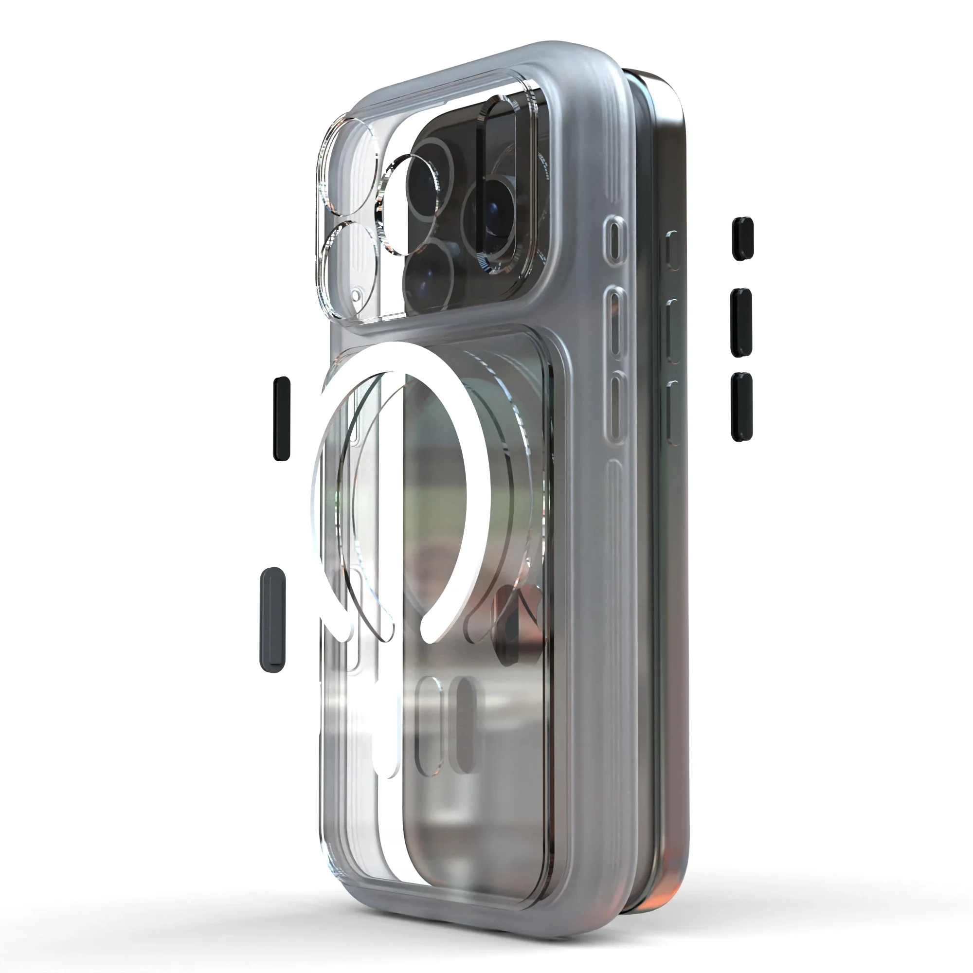 LuxuryKase Ultra-Hybrid MagSafe Clear Case | Crystal Transparent Back | Soft TPU Bumper & Hard PC Back | 360° Slim Shockproof Protection | Metallic Finish Buttons For iPhone 17 & 17 Pro Series - Image 5