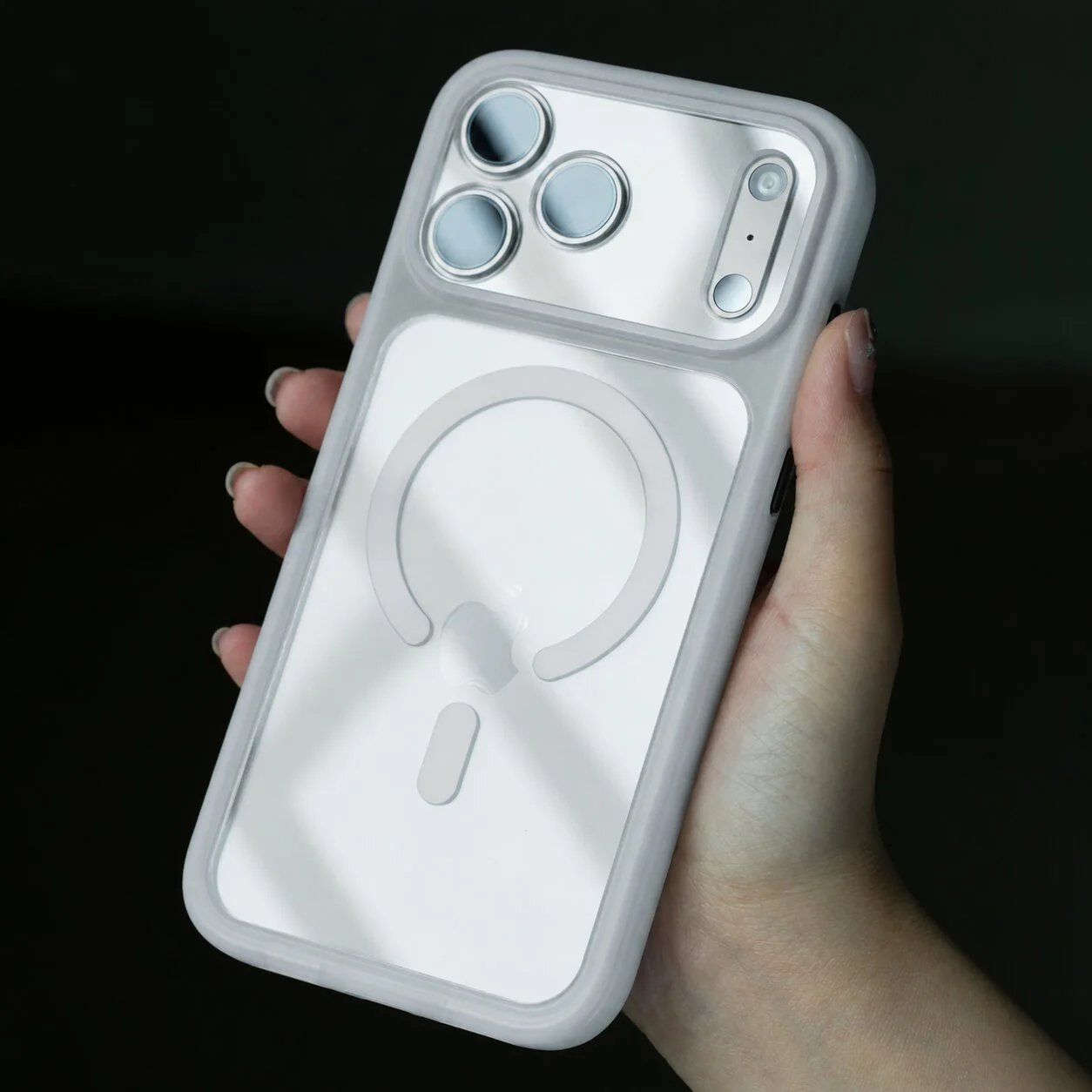 LuxuryKase Ultra-Hybrid MagSafe Clear Case | Crystal Transparent Back | Soft TPU Bumper & Hard PC Back | 360° Slim Shockproof Protection | Metallic Finish Buttons For iPhone 17 & 17 Pro Series - Image 9