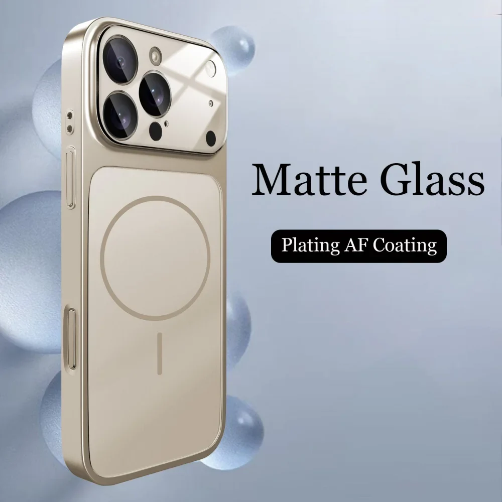 Original Glass Nano Matte Case For iPhone 17 Air 16 15 14 13 Pro Max 17Pro Magnetic For Magsafe Wireless Charging Armor Funda - Image 10