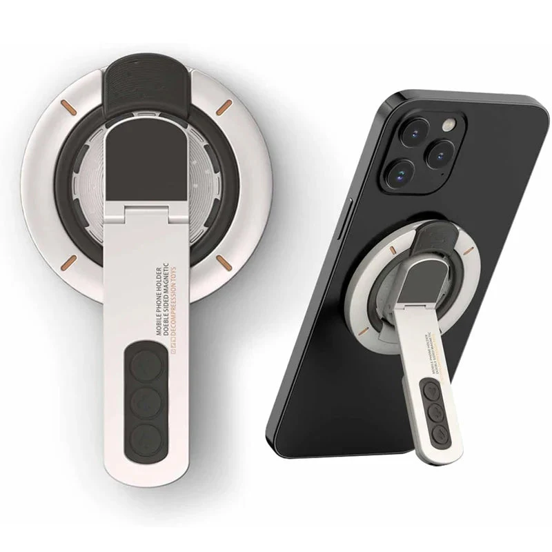 US LITE 360° Magnetic Mobile Stand with Fidget Button Grip | Foldable Kickstand Holder | Adjustable Viewing Angles | Dual Magnet Mount | Soft Silicone Grip Loop for All Smartphones - Image 9
