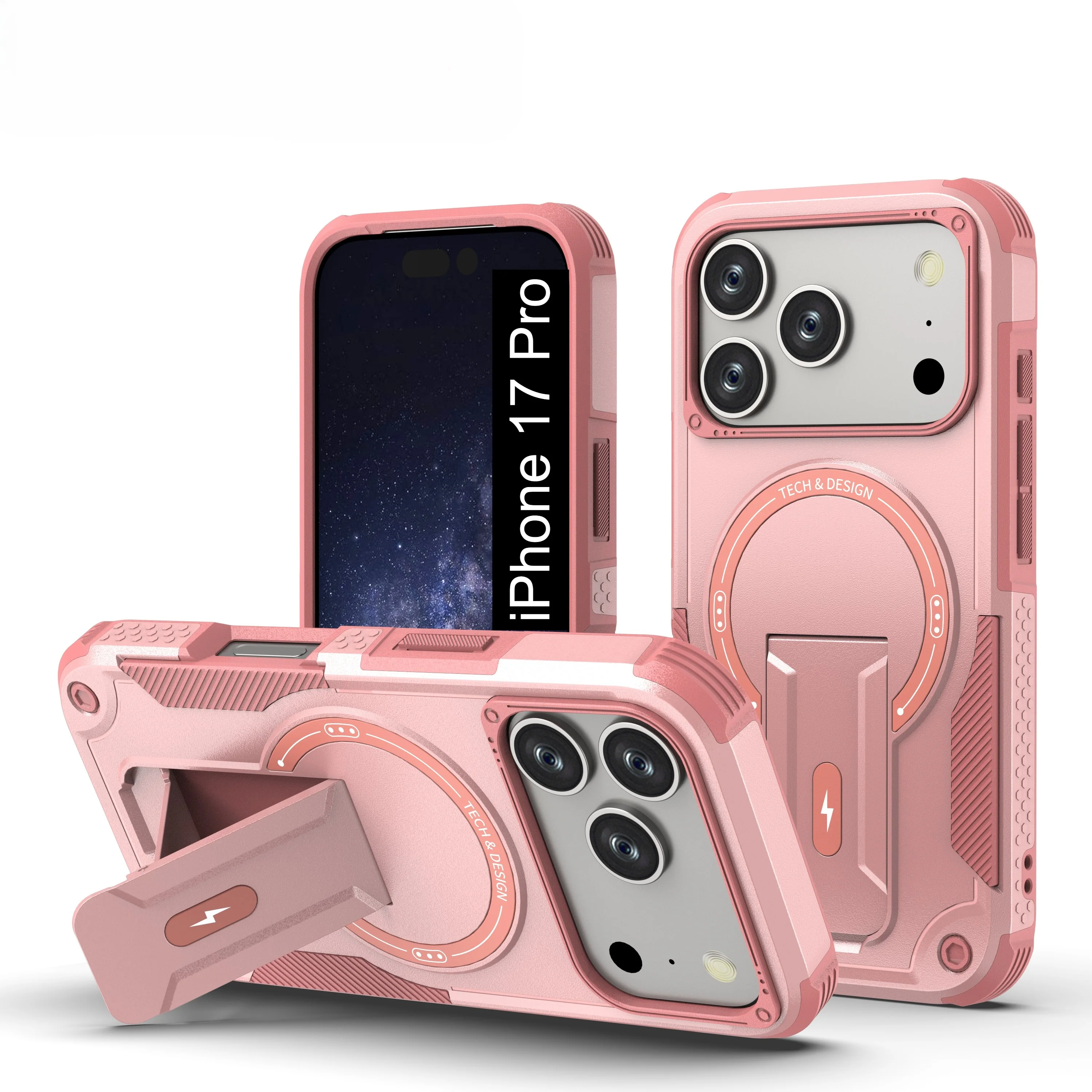 US LITE Back Cover with Portable Kickstand | Mag-Safe Compatible Magnetic Case | Shockproof Military Grade Protection | Rugged Armor Design Phone Cover For iPhone & Samsung - Image 100