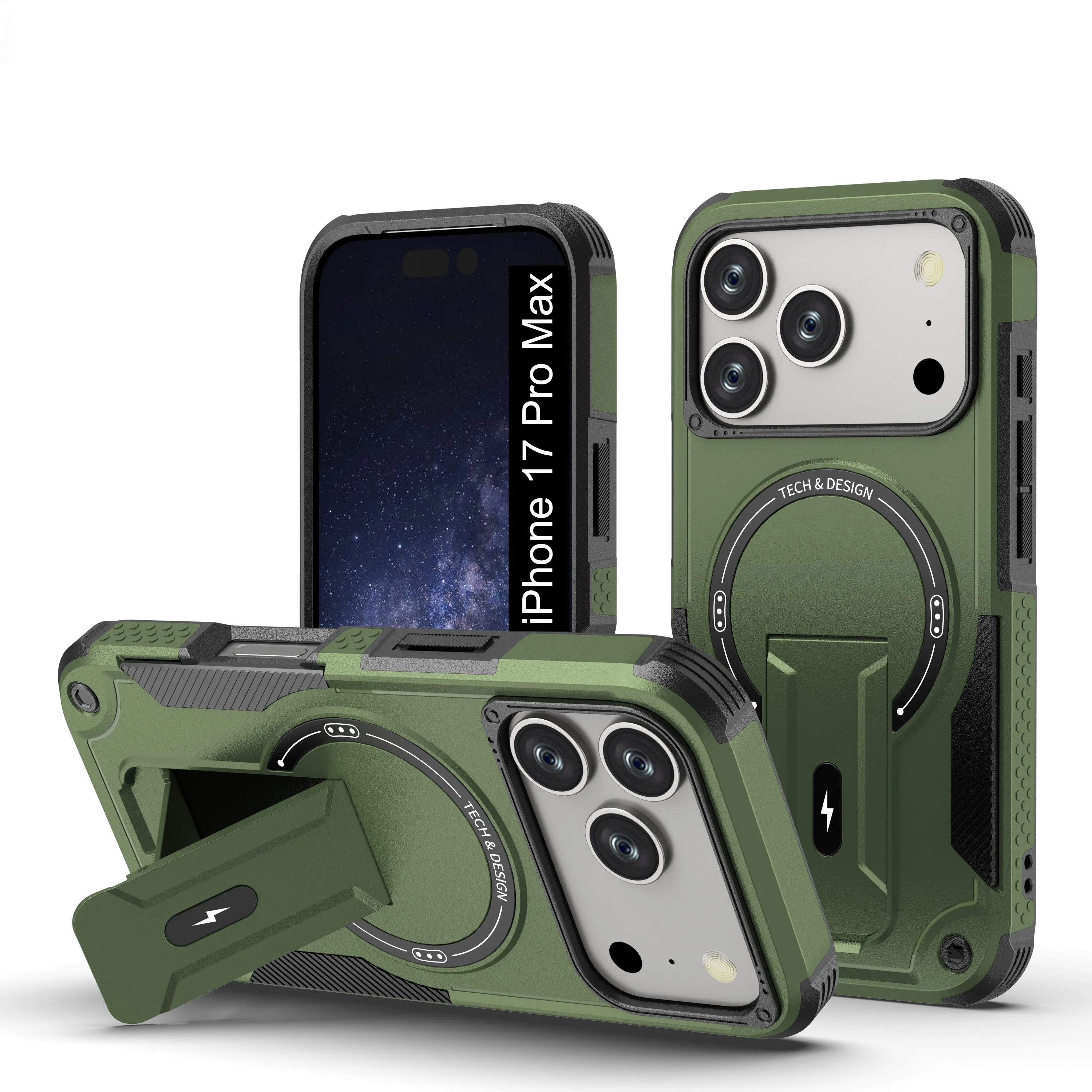 US LITE Back Cover with Portable Kickstand | Mag-Safe Compatible Magnetic Case | Shockproof Military Grade Protection | Rugged Armor Design Phone Cover For iPhone & Samsung - Image 105