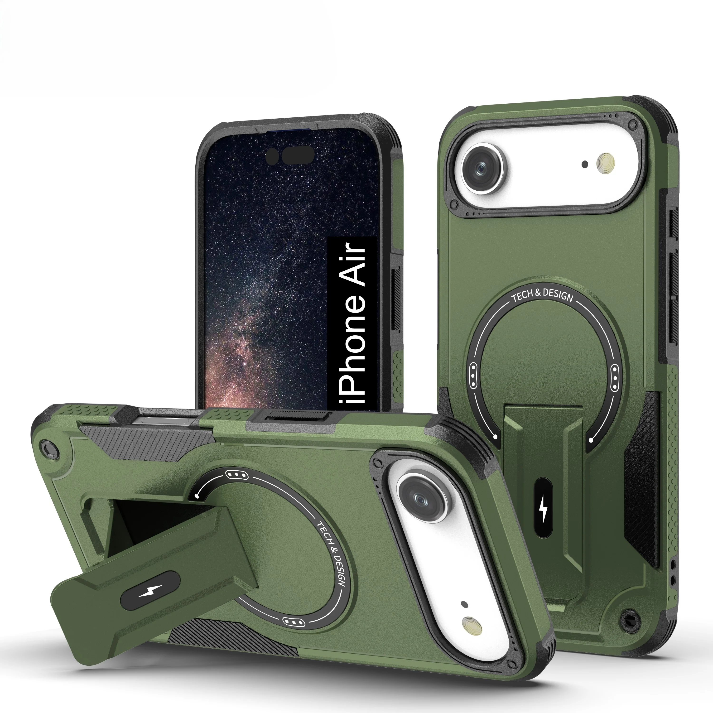 US LITE Back Cover with Portable Kickstand | Mag-Safe Compatible Magnetic Case | Shockproof Military Grade Protection | Rugged Armor Design Phone Cover For iPhone & Samsung - Image 112