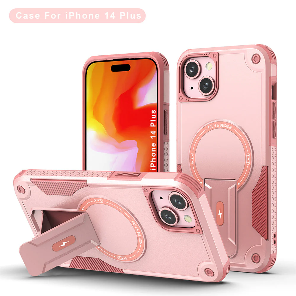 US LITE Back Cover with Portable Kickstand | Mag-Safe Compatible Magnetic Case | Shockproof Military Grade Protection | Rugged Armor Design Phone Cover For iPhone & Samsung - Image 22