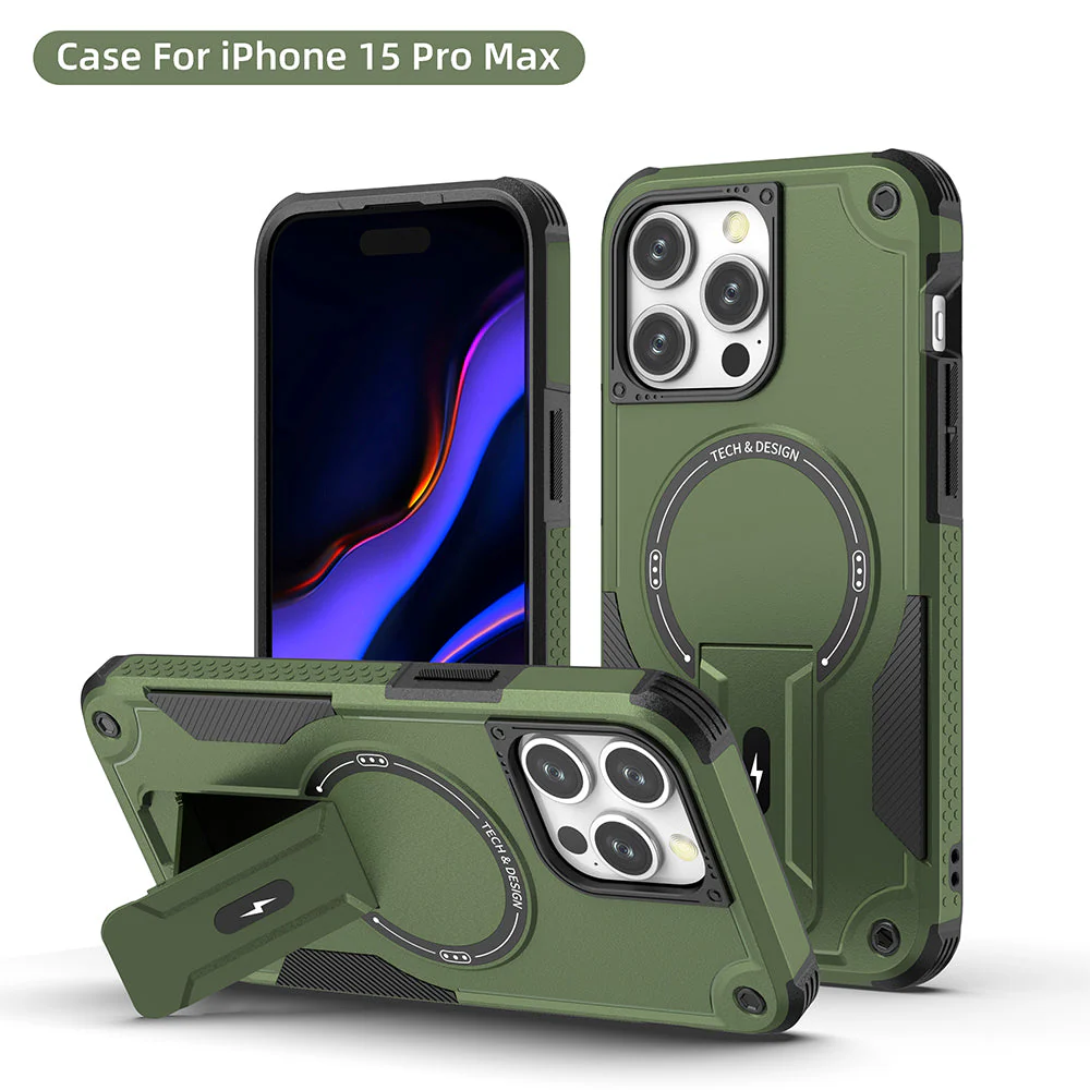 US LITE Back Cover with Portable Kickstand | Mag-Safe Compatible Magnetic Case | Shockproof Military Grade Protection | Rugged Armor Design Phone Cover For iPhone & Samsung - Image 51