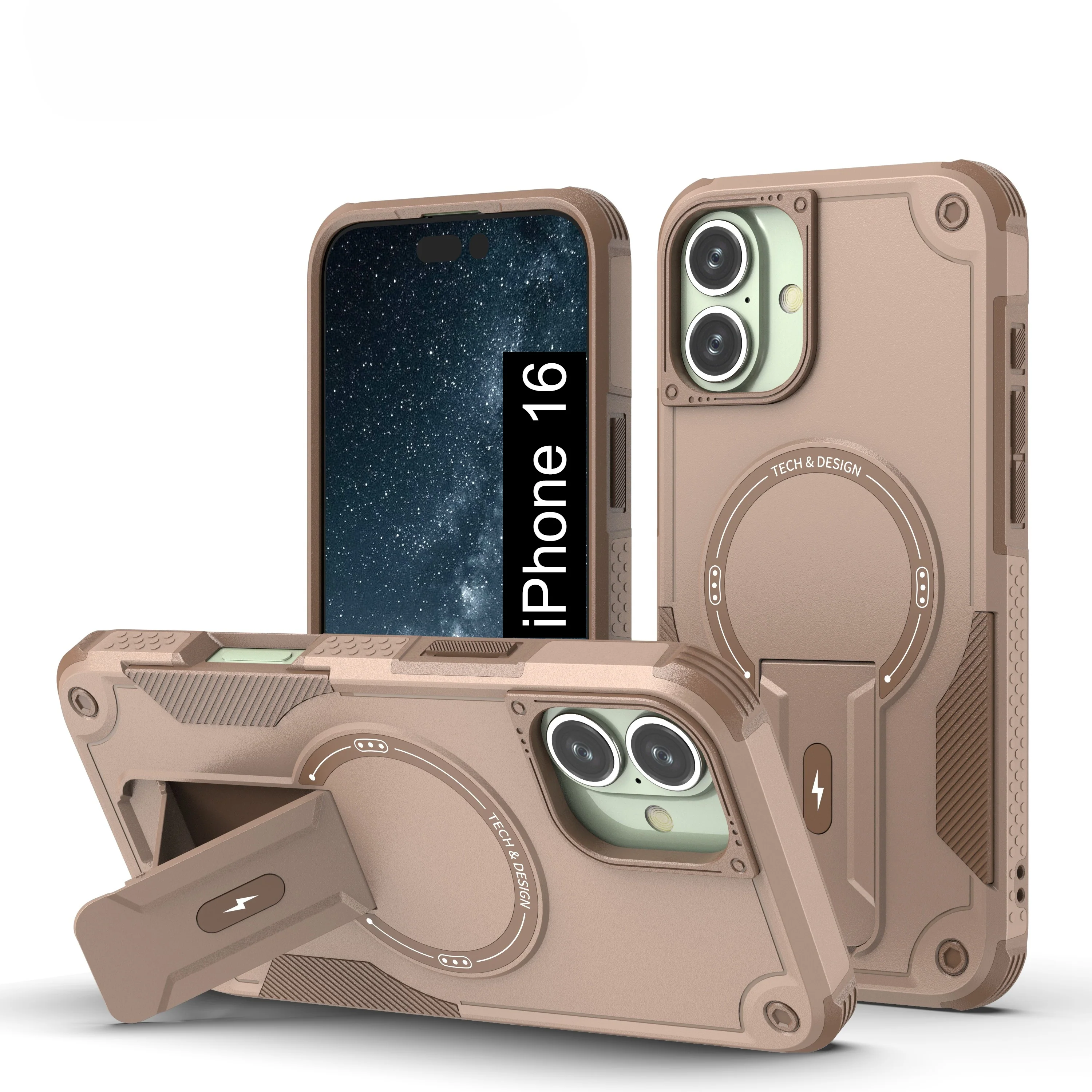 US LITE Back Cover with Portable Kickstand | Mag-Safe Compatible Magnetic Case | Shockproof Military Grade Protection | Rugged Armor Design Phone Cover For iPhone & Samsung - Image 84