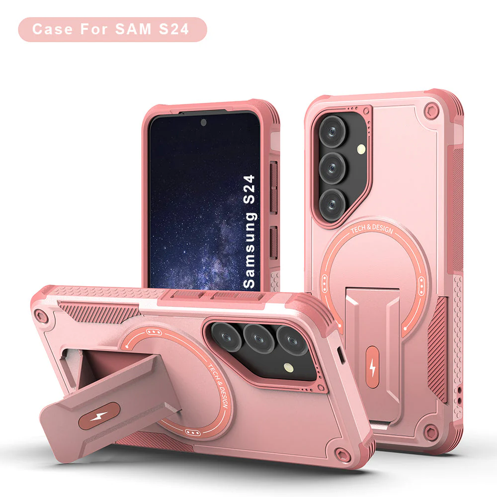US LITE Back Cover with Portable Kickstand | Mag-Safe Compatible Magnetic Case | Shockproof Military Grade Protection | Rugged Armor Design Phone Cover For Samsung - Image 11