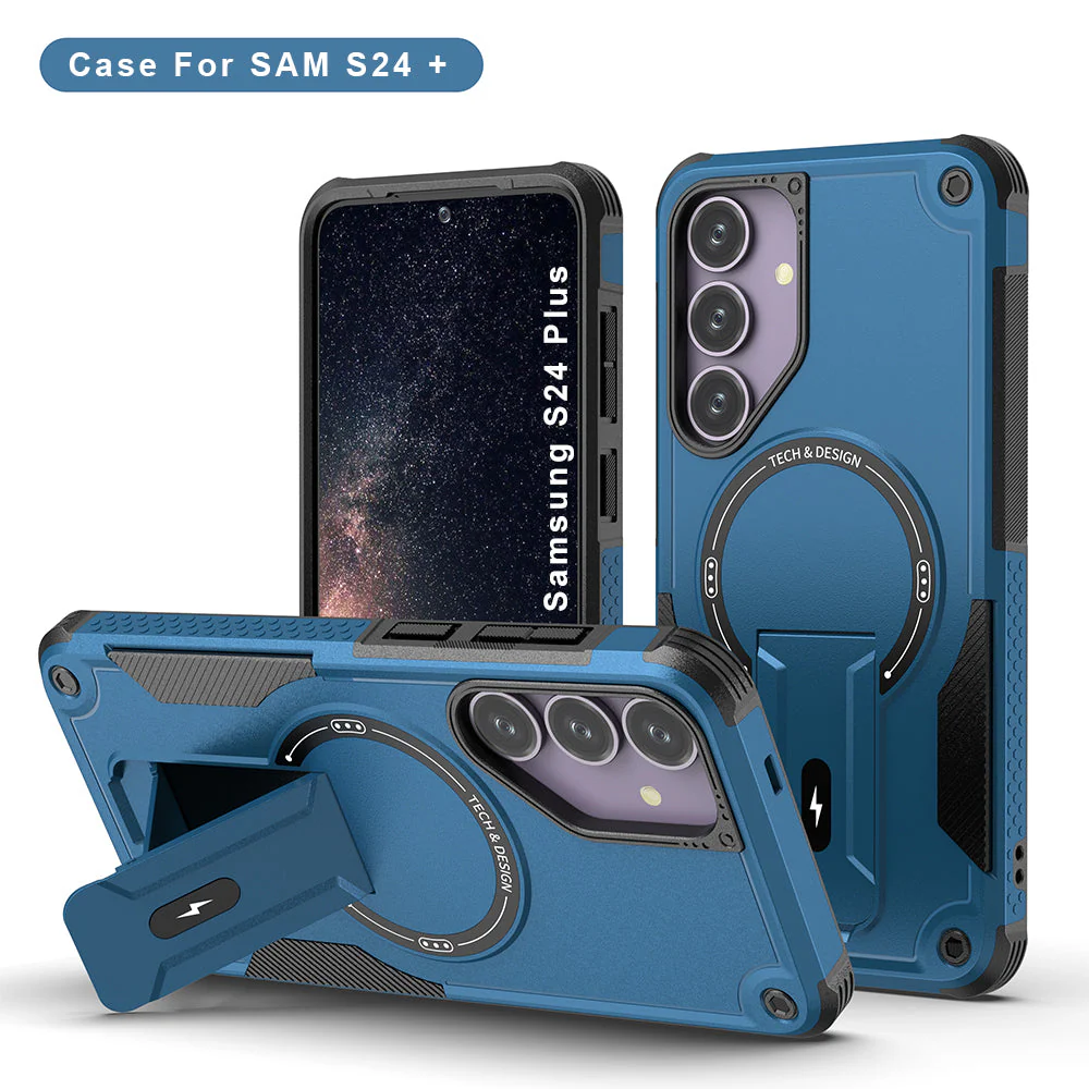 US LITE Back Cover with Portable Kickstand | Mag-Safe Compatible Magnetic Case | Shockproof Military Grade Protection | Rugged Armor Design Phone Cover For Samsung - Image 13