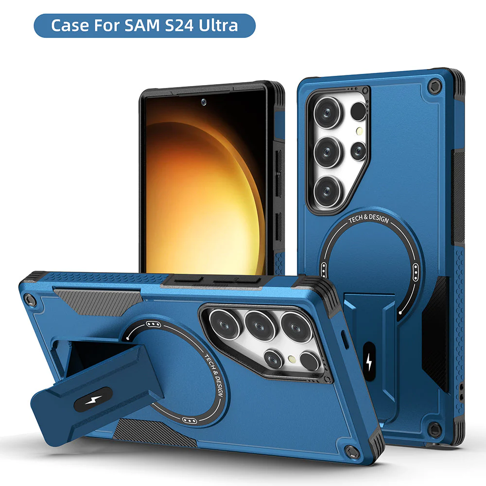 US LITE Back Cover with Portable Kickstand | Mag-Safe Compatible Magnetic Case | Shockproof Military Grade Protection | Rugged Armor Design Phone Cover For Samsung - Image 18