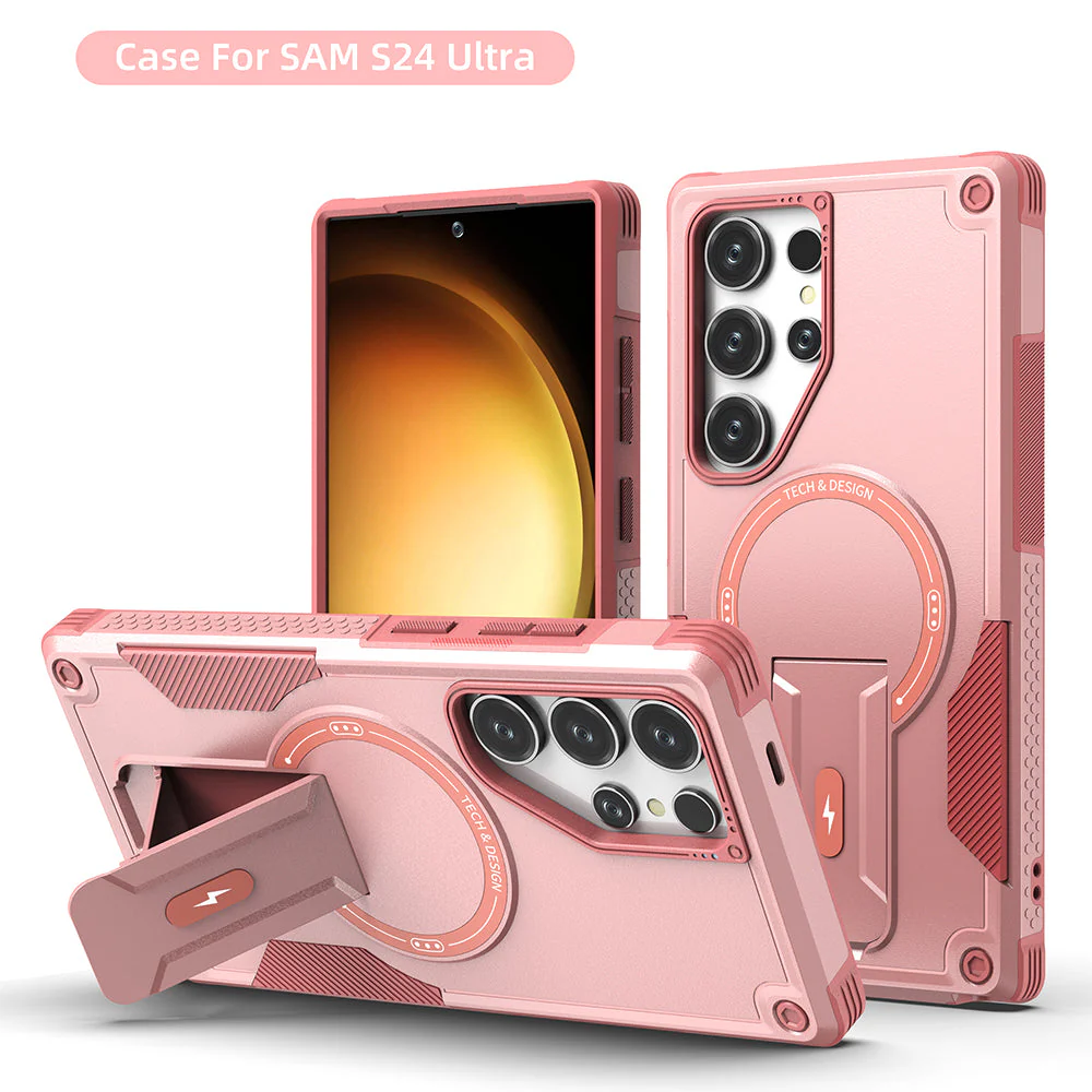 US LITE Back Cover with Portable Kickstand | Mag-Safe Compatible Magnetic Case | Shockproof Military Grade Protection | Rugged Armor Design Phone Cover For Samsung - Image 21
