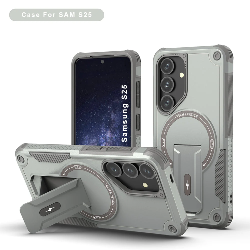 US LITE Back Cover with Portable Kickstand | Mag-Safe Compatible Magnetic Case | Shockproof Military Grade Protection | Rugged Armor Design Phone Cover For Samsung - Image 24