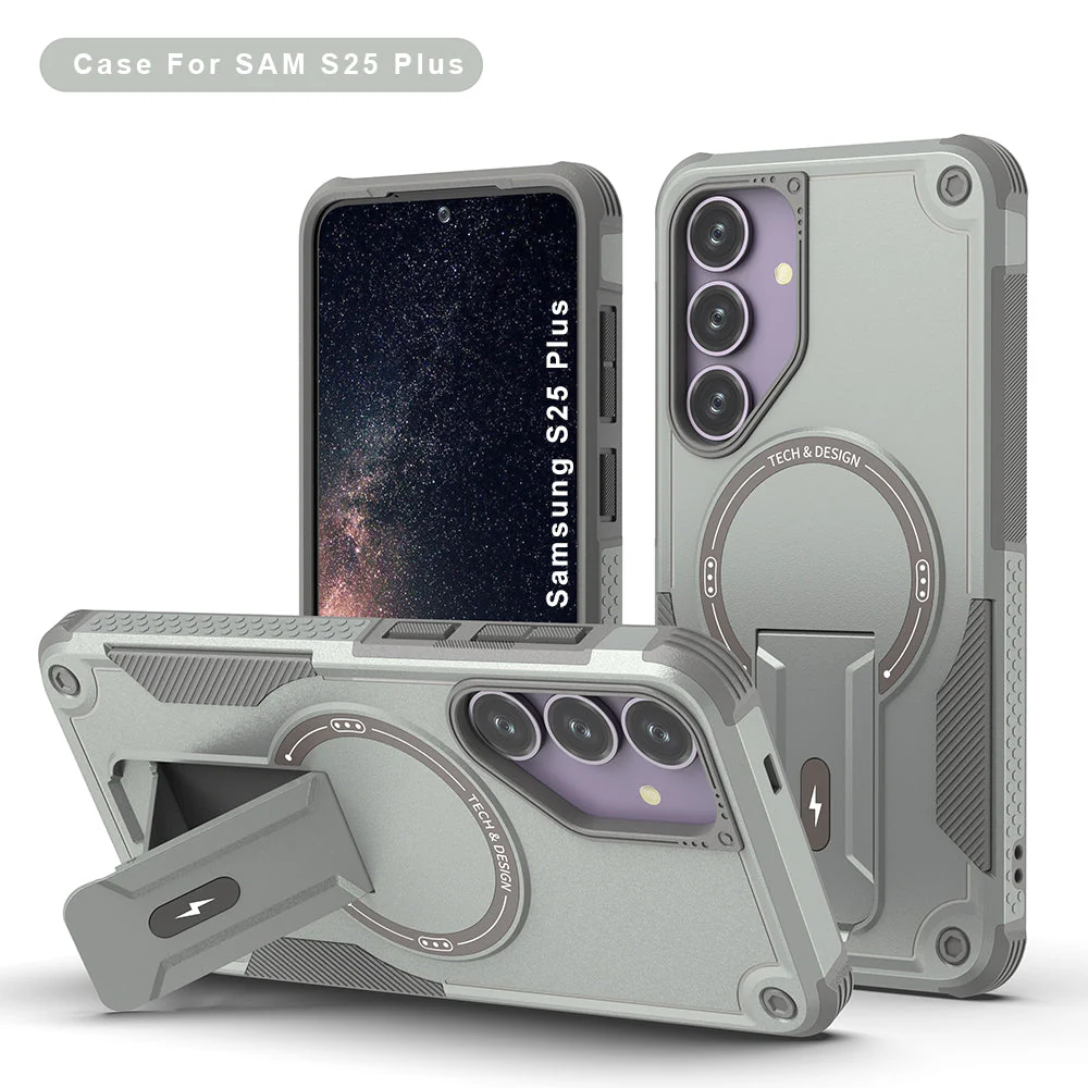 US LITE Back Cover with Portable Kickstand | Mag-Safe Compatible Magnetic Case | Shockproof Military Grade Protection | Rugged Armor Design Phone Cover For Samsung - Image 29