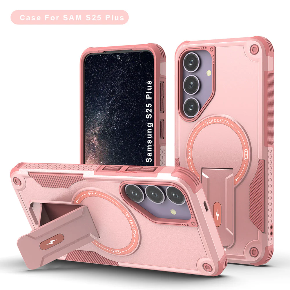 US LITE Back Cover with Portable Kickstand | Mag-Safe Compatible Magnetic Case | Shockproof Military Grade Protection | Rugged Armor Design Phone Cover For Samsung - Image 31