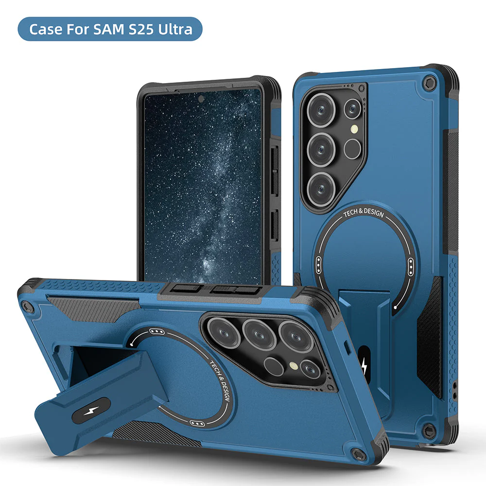 US LITE Back Cover with Portable Kickstand | Mag-Safe Compatible Magnetic Case | Shockproof Military Grade Protection | Rugged Armor Design Phone Cover For Samsung - Image 33
