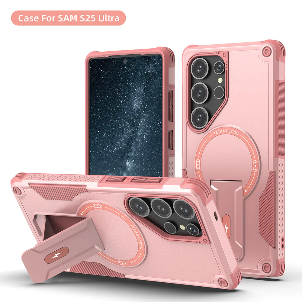 US LITE Back Cover with Portable Kickstand | Mag-Safe Compatible Magnetic Case | Shockproof Military Grade Protection | Rugged Armor Design Phone Cover For Samsung - Image 36