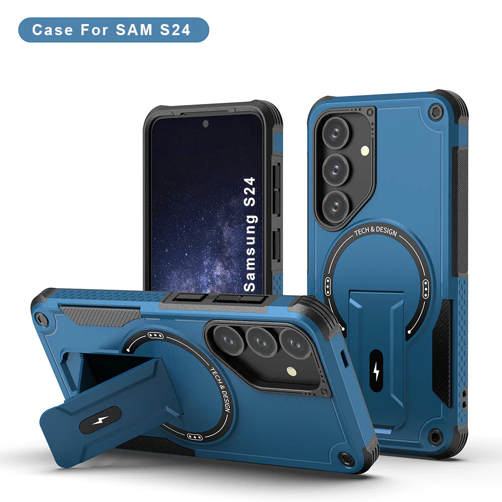 US LITE Back Cover with Portable Kickstand | Mag-Safe Compatible Magnetic Case | Shockproof Military Grade Protection | Rugged Armor Design Phone Cover For Samsung - Image 8