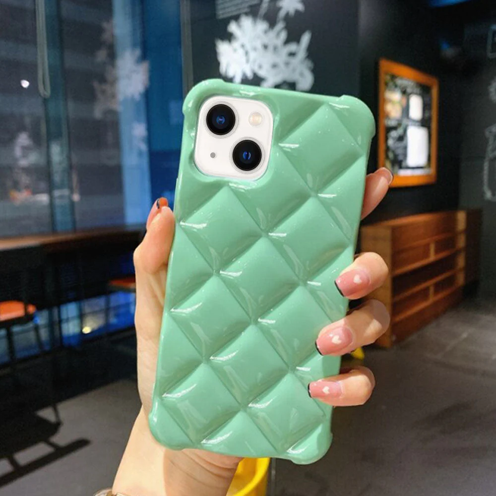 Us Lite Luxury Diamond Texture Soft Jelly Candy Silicone Case for iPhone - Image 30