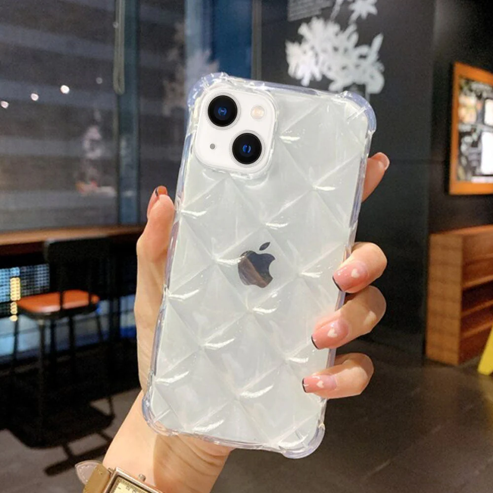 Us Lite Luxury Diamond Texture Soft Jelly Candy Silicone Case for iPhone - Image 33
