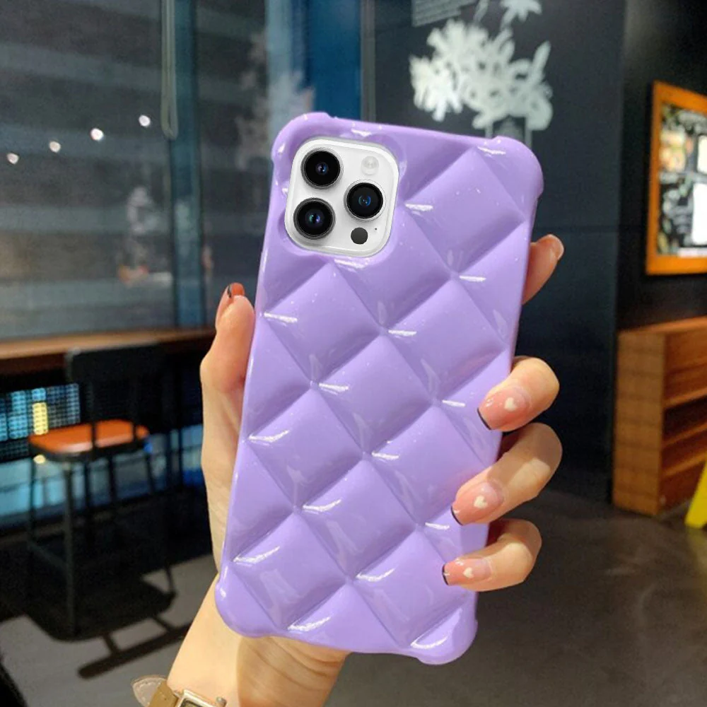 Us Lite Luxury Diamond Texture Soft Jelly Candy Silicone Case for iPhone - Image 19