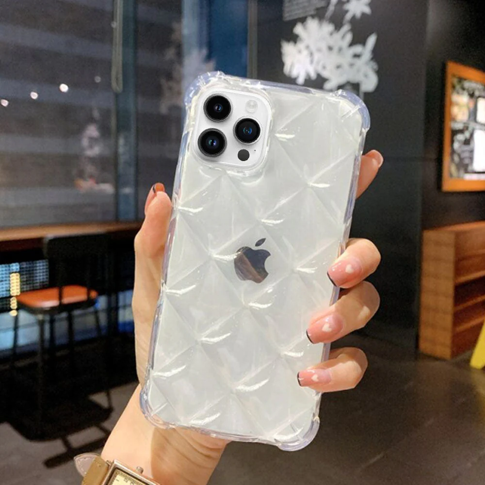 Us Lite Luxury Diamond Texture Soft Jelly Candy Silicone Case for iPhone - Image 23