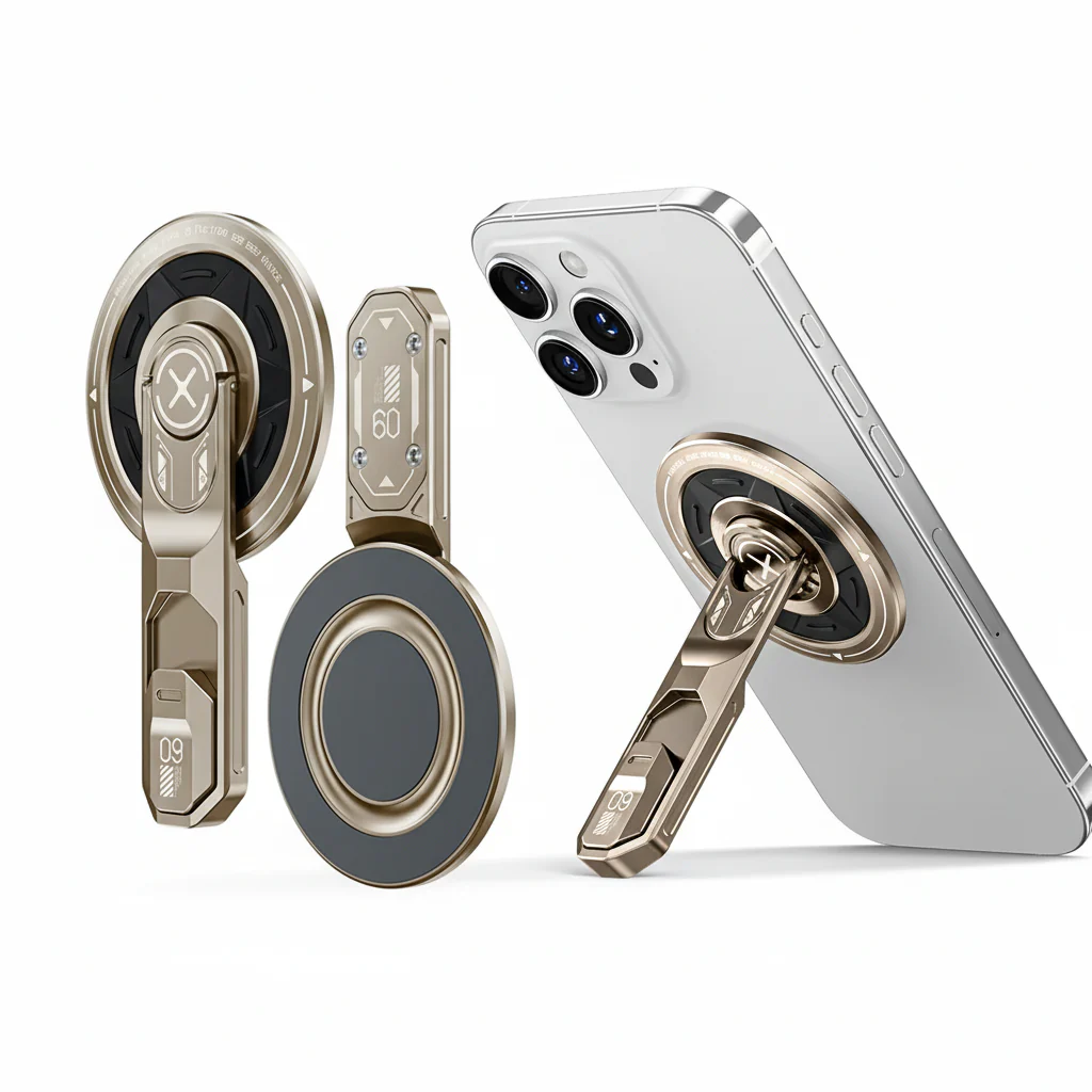 US LITE Magnetic Phone Stand with 360° Rotation | Foldable Ring Grip Kickstand | Adjustable Viewing Angle | Stress Relief Switch | Durable Metal Holder for All SmartPhones - Image 12