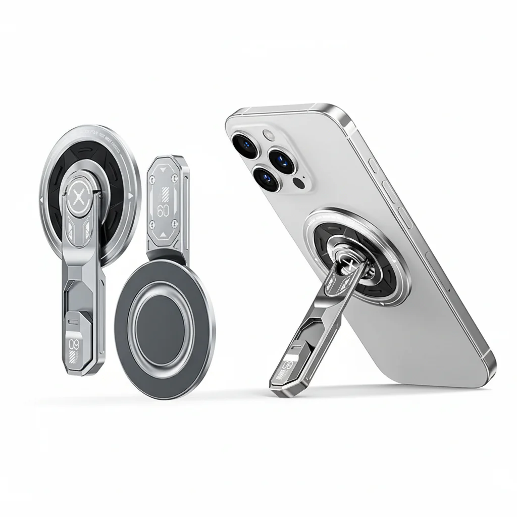 US LITE Magnetic Phone Stand with 360° Rotation | Foldable Ring Grip Kickstand | Adjustable Viewing Angle | Stress Relief Switch | Durable Metal Holder for All SmartPhones - Image 14
