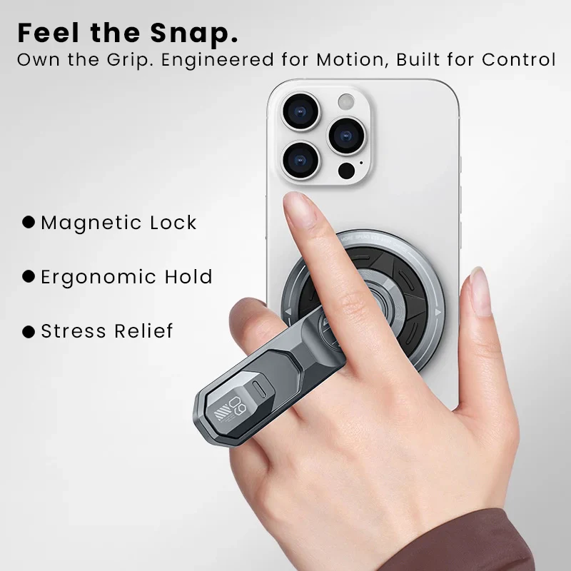 US LITE Magnetic Phone Stand with 360° Rotation | Foldable Ring Grip Kickstand | Adjustable Viewing Angle | Stress Relief Switch | Durable Metal Holder for All SmartPhones - Image 7