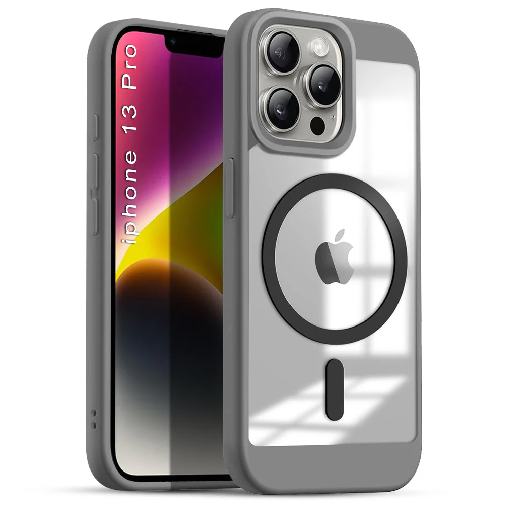 US LITE Shockproof Mag-Safe Transparent Clear Hard Back Cover Case with Soft Edge | Camera Protection & Wireless Charging Support for iPhone Series - Image 11