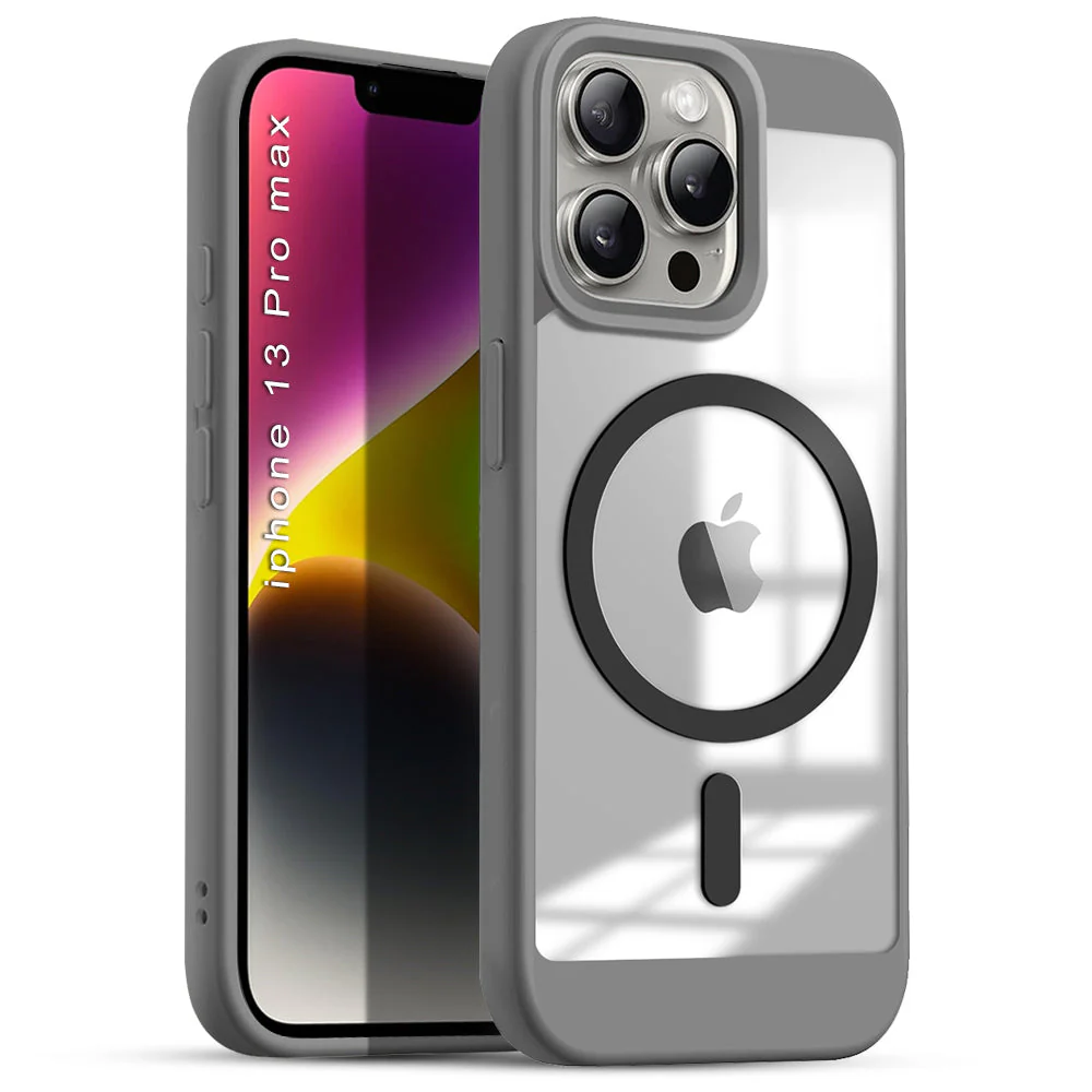 US LITE Shockproof Mag-Safe Transparent Clear Hard Back Cover Case with Soft Edge | Camera Protection & Wireless Charging Support for iPhone Series - Image 16