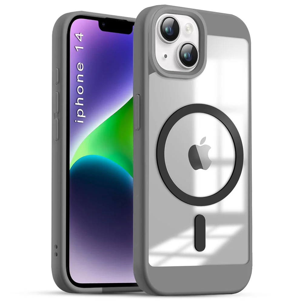 US LITE Shockproof Mag-Safe Transparent Clear Hard Back Cover Case with Soft Edge | Camera Protection & Wireless Charging Support for iPhone Series - Image 21