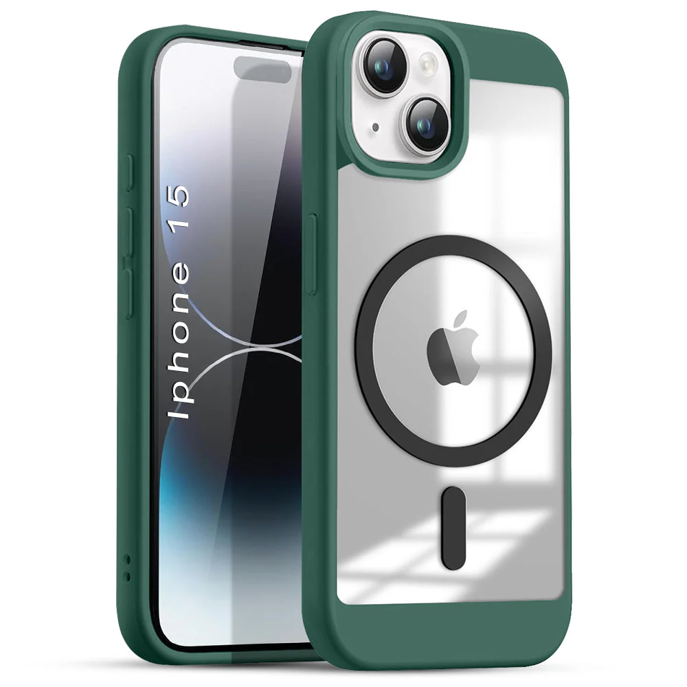 US LITE Shockproof Mag-Safe Transparent Clear Hard Back Cover Case with Soft Edge | Camera Protection & Wireless Charging Support for iPhone Series - Image 39