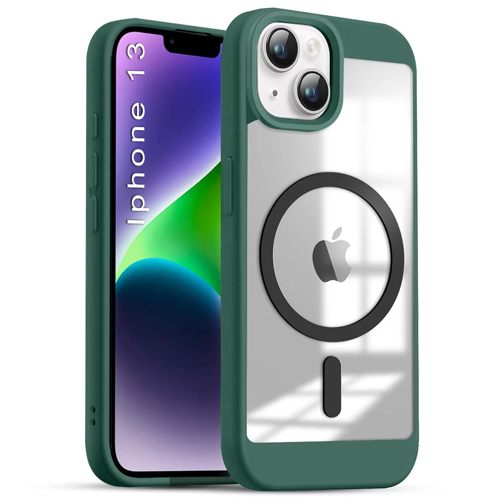 US LITE Shockproof Mag-Safe Transparent Clear Hard Back Cover Case with Soft Edge | Camera Protection & Wireless Charging Support for iPhone Series - Image 4