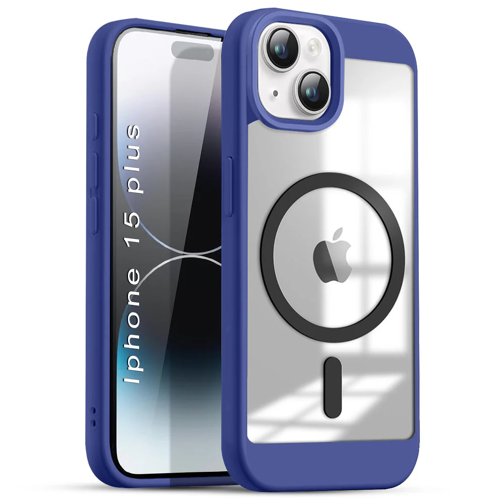 US LITE Shockproof Mag-Safe Transparent Clear Hard Back Cover Case with Soft Edge | Camera Protection & Wireless Charging Support for iPhone Series - Image 43