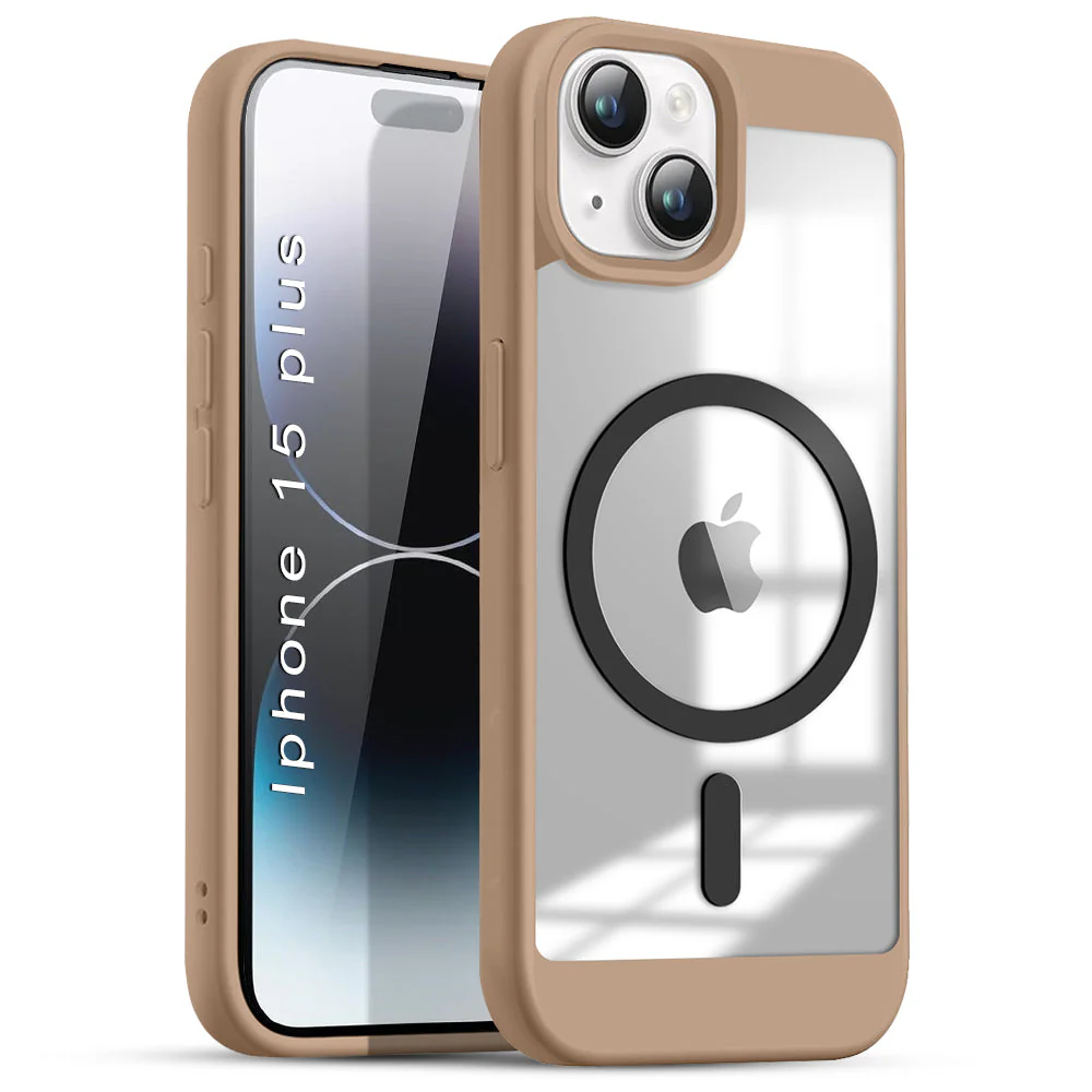 US LITE Shockproof Mag-Safe Transparent Clear Hard Back Cover Case with Soft Edge | Camera Protection & Wireless Charging Support for iPhone Series - Image 45