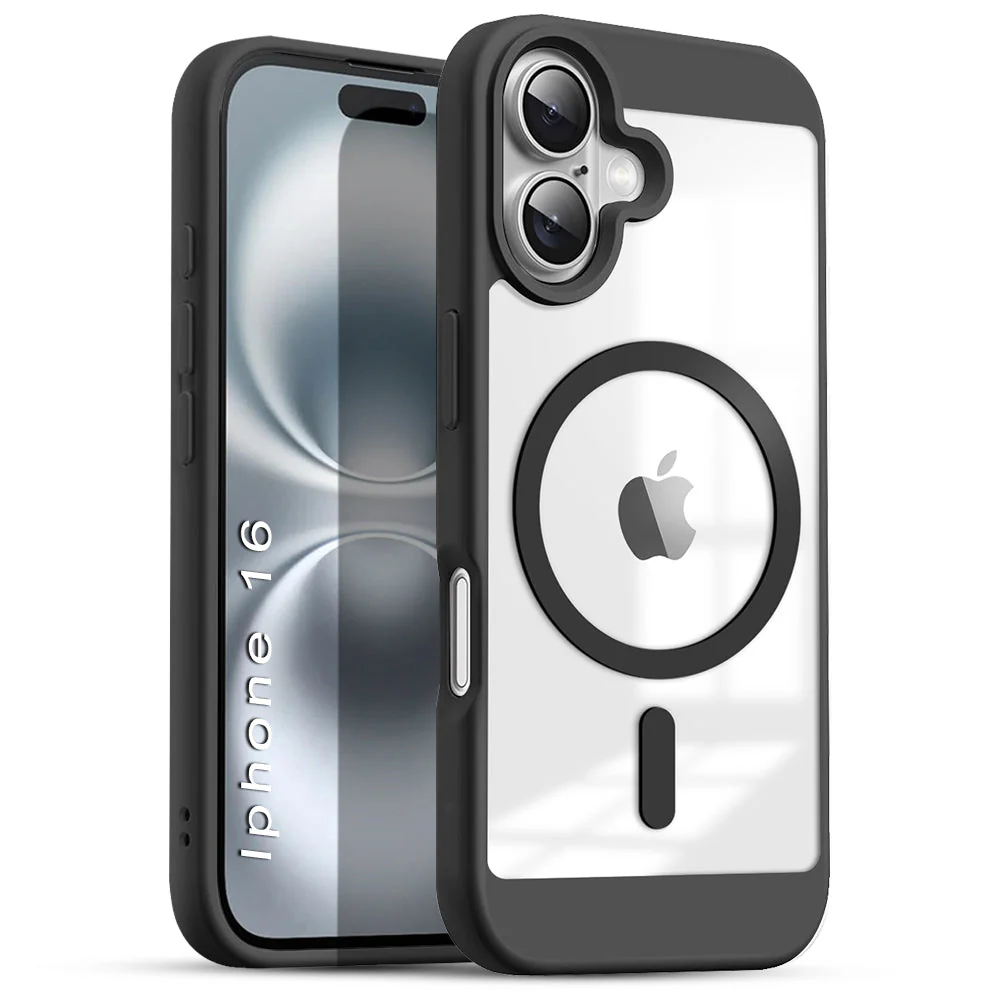 US LITE Shockproof Mag-Safe Transparent Clear Hard Back Cover Case with Soft Edge | Camera Protection & Wireless Charging Support for iPhone Series - Image 57