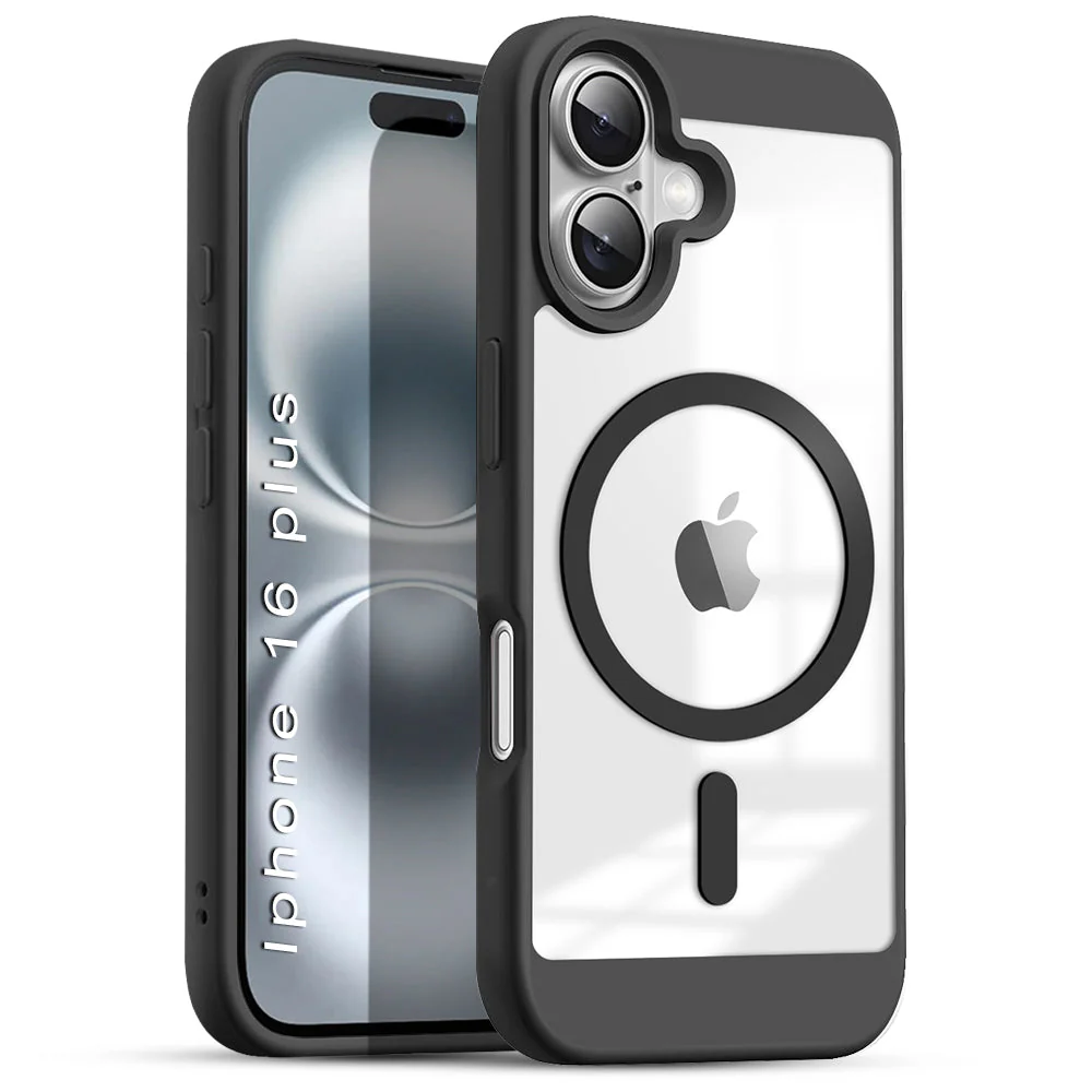 US LITE Shockproof Mag-Safe Transparent Clear Hard Back Cover Case with Soft Edge | Camera Protection & Wireless Charging Support for iPhone Series - Image 62