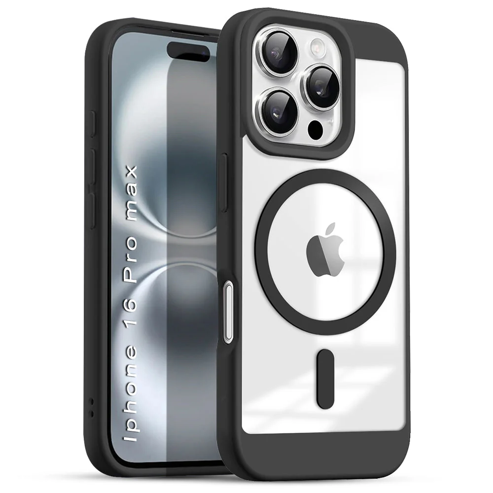 US LITE Shockproof Mag-Safe Transparent Clear Hard Back Cover Case with Soft Edge | Camera Protection & Wireless Charging Support for iPhone Series - Image 72