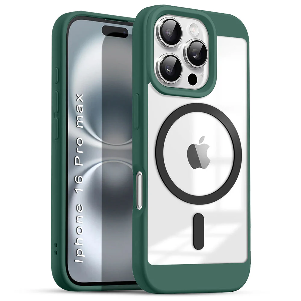 US LITE Shockproof Mag-Safe Transparent Clear Hard Back Cover Case with Soft Edge | Camera Protection & Wireless Charging Support for iPhone Series - Image 74