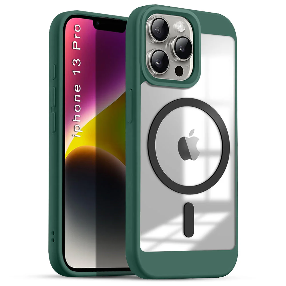 US LITE Shockproof Mag-Safe Transparent Clear Hard Back Cover Case with Soft Edge | Camera Protection & Wireless Charging Support for iPhone Series - Image 9